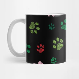 Christmas design seamless paw prints Mug